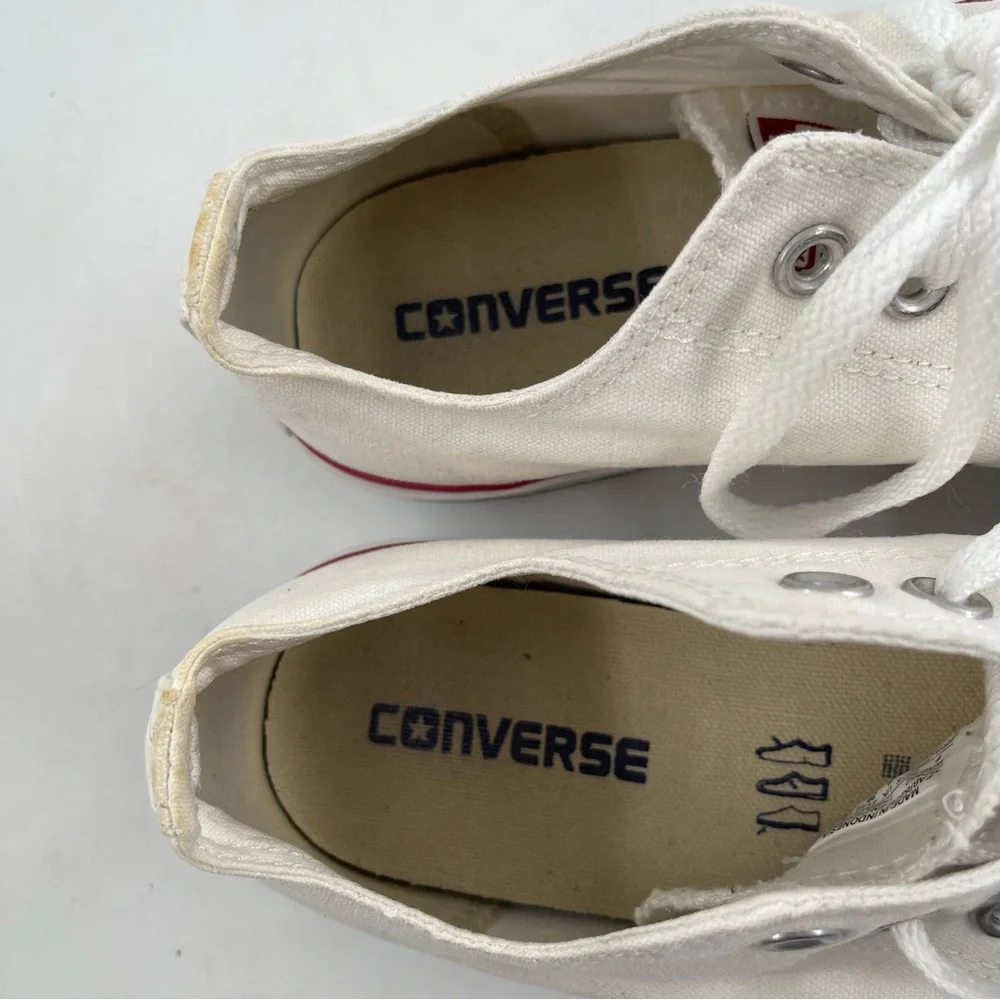 Converse Unisex CTAS Classic White Canvas Low Top Athletic Shoes - M/6 | W/8